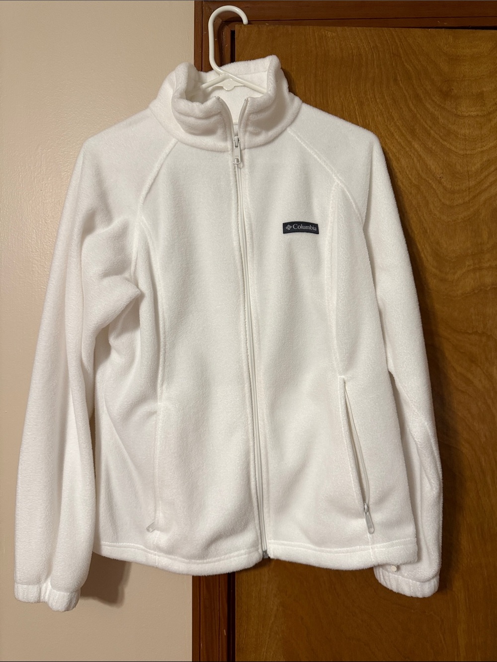 Columbia White Full-Zip Fleece Jacket